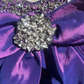 Strapless Purple Short Prom Dress Rhinestone Trim Satin Bows Voluminous Tulle Mini Formal Gown  NV6898