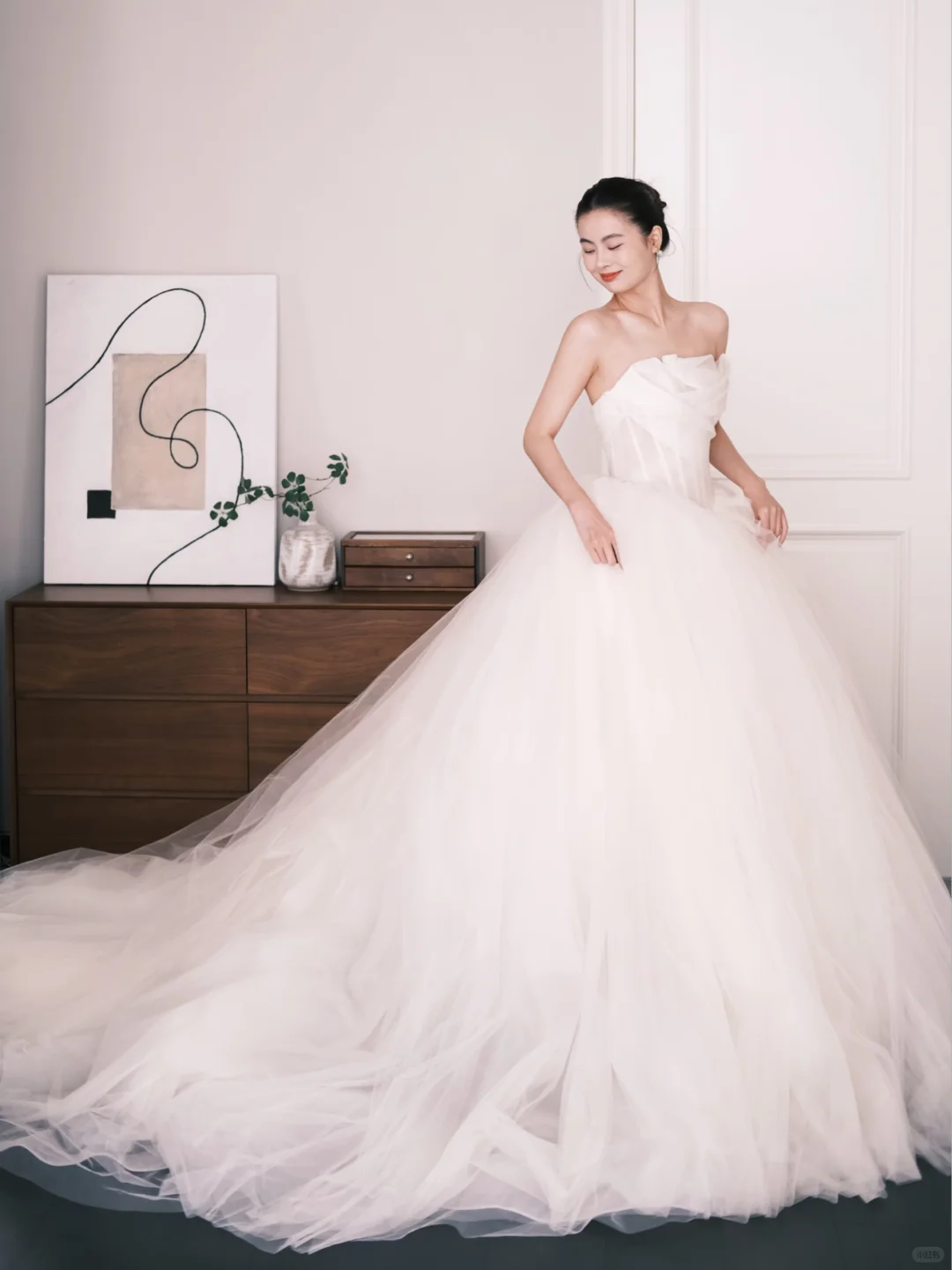 Strapless Tulle Ball Gown Wedding Dress Princess Bridal Gown  NV7222