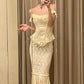 Yellow Elegant Fashion Long Vintage Lace Ball Gown Evening Dress Party Dress nv4163
