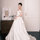White Off The Shoulder Satin Ball Gown Wedding Dress  NV7228