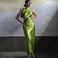 Green Fashion Elegant Strap Long Satin Ball Gown Evening Dress Party Dress nv3667