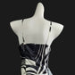 Vintage black and white elegant spaghetti strap long satin prom dress evening dress nv5232