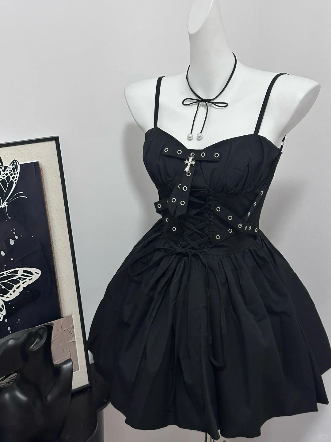 Black Vintage Elegant Cute Cool Sweet Short Chiffon Homecoming Dress Prom Dress Evening Dress Birthday Party Dress Prom Dress nv4050