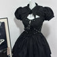 Black Vintage Elegant Cute Cool Sweet Short Chiffon Homecoming Dress Prom Dress Evening Dress Birthday Party Dress Prom Dress nv4050