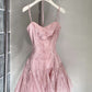 Light /Dark Pink Sweet Spaghetti Strap Lace Short Princess Homecoming Dress Party Dress Graduation Dress nv3287
