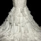 Ivory White Elegant Exquisite Long Tulle Mermaid Slim Floor Length Train Ball Gown Evening Gown Party Dress Wedding Dress nv4135