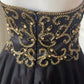 Black gold beaded short vintage homecoming dress birthday party dress nv4711
