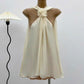 Champagne Delicate Floral Sweet Short Chiffon Homecoming Dress Birthday Party Dress nv4104