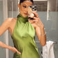 Green Fashion Elegant Strap Long Satin Ball Gown Evening Dress Party Dress nv3667