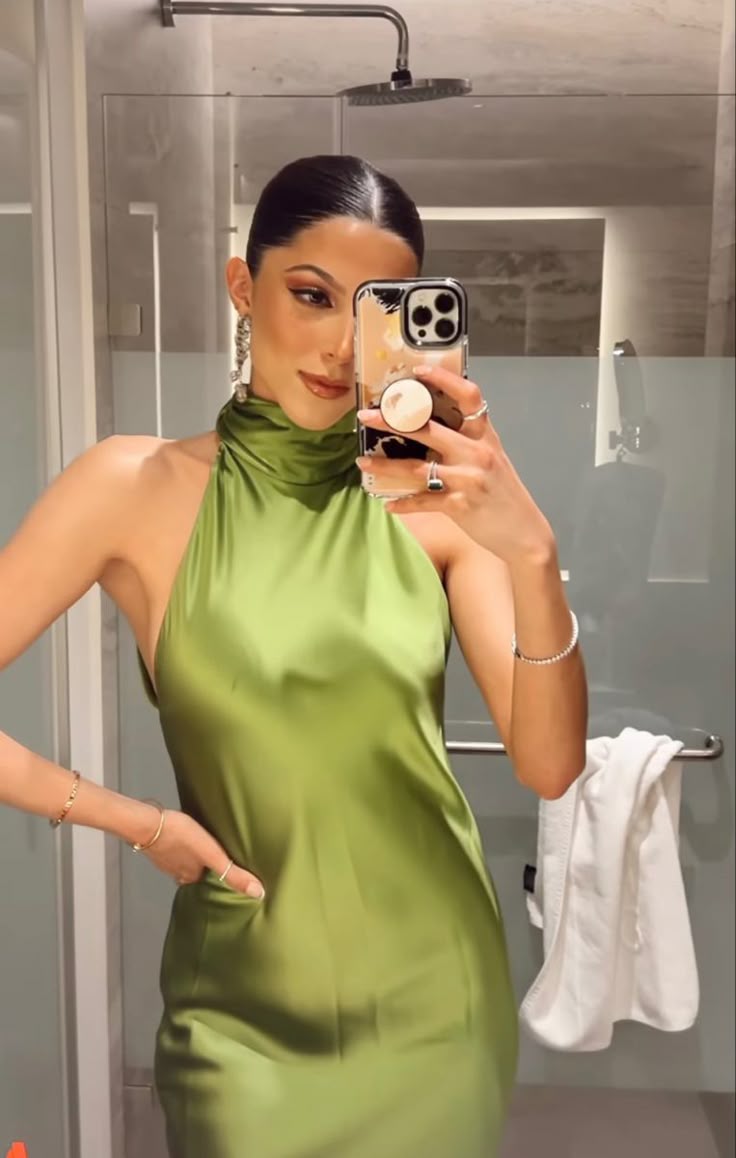 Green Fashion Elegant Strap Long Satin Ball Gown Evening Dress Party Dress nv3667