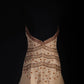 Khaki Beaded Gorgeous Exquisite Backless Strapless Long Chiffon Ruffle Ball Gown Party Dress nv5209