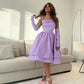 Robe de bal courte en satin violet sans bretelles, robe de soirée, robe d'anniversaire, robe de soirée nv2108