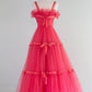 NiceVestidos - Rosa langes formelles Ballkleid aus Tüll, NV5478