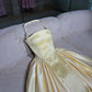 NiceVestidos--Cream Colored /black Pearl Decorated Halter Prom Dress NV5761