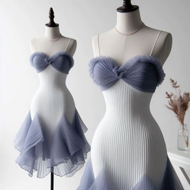 White Purple Fairy Fashion Elegant Spaghetti Strap Short Chiffon Homecoming Dress Prom Dress Birthday Party Dress nv3947