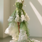 Sage Green Spaghetti Strap High Low 3D Floral Lace Fairy Gown  NV7470