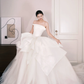 Strapless Satin Tulle Ball Gown Wedding Dress  NV7312