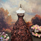 Brown Vintage Elegant Vintage Fashion Romantic Exquisite Beaded Floral Long Floor Length Satin Ball Gown Evening Gown Prom Gown nv4077