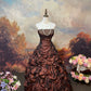 Brown Gorgeous Noble Exquisite Beaded Satin Floor-Length Vintage Long Ball Gown nv5153