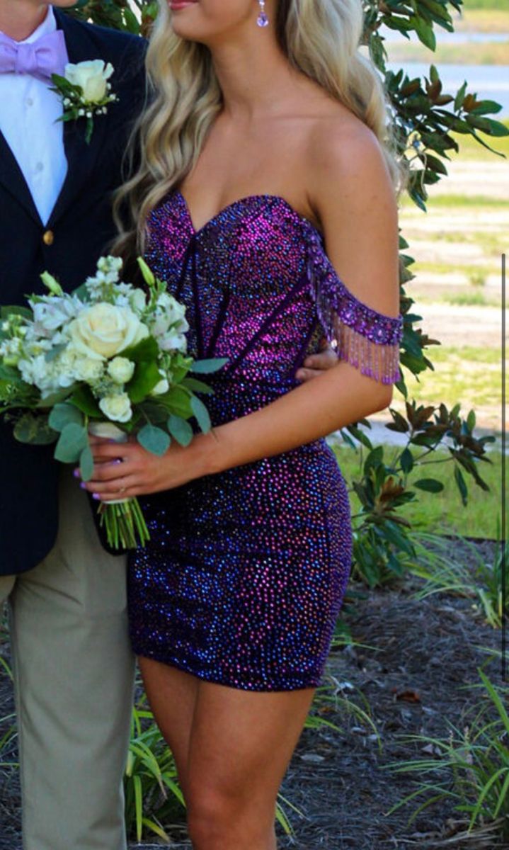 Purple shiny fashion off-shoulder short sequin homecoming dress prom e – NiceVestidos Purple shiny fashion off-shoulder short sequin homecoming dress prom e – NiceVestidos