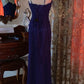 Luxury Shimmer Style Royal Blue Beaded Camisole Mermaid Floor-Length Gown - Elegant Dress for Dinner & Cocktail Party NV6369