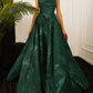 Green Vintage Fashion Elegant Spaghetti Strap A-Line Long Ball Gown Evening Dress nv3656