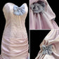 Pink Sweet Lace Bow Long Tulle Satin Princess Ball Gown Evening Dress Party Dress Adult Ceremony Dress Birthday Dress nv4199