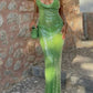 Green sequined long fashionable and elegant Prom Dress travel holiday beach party dress nv5185