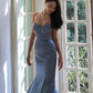 Gurte Blue Mermaid Long Prom Kleider nv1617