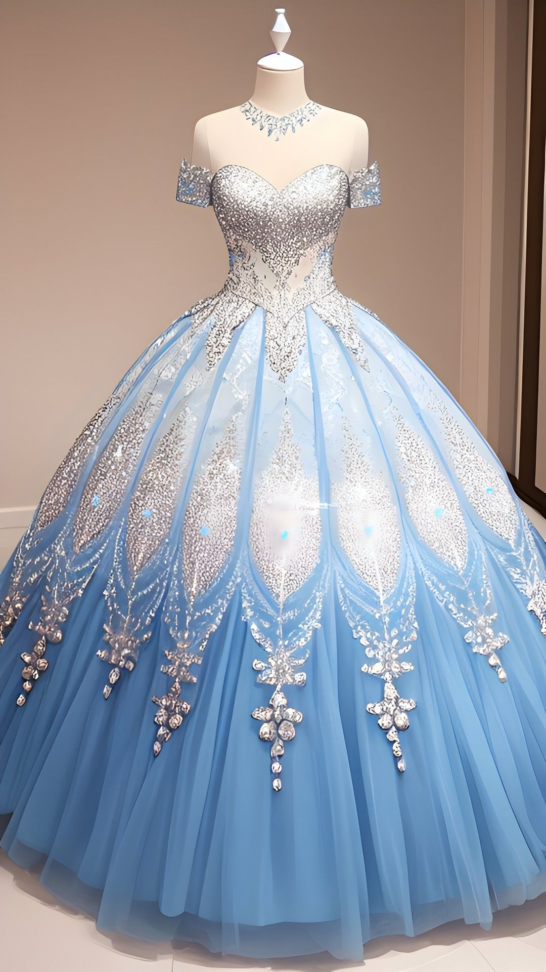 Blaues Prinzessinnen-Brautkleid, luxuriös mit Perlen besetztes, schimmerndes, wunderschönes Brautkleid mit kurzen Ärmeln, bodenlanges Ballkleid nv5059