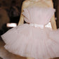 Pink Sweet Fashion Short Tulle Homecoming Dress Birthday Party Dress nv4888