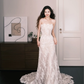Scalloped Lace Mermaid Bridal Gown, Strapless Corset Wedding Dress  NV7301