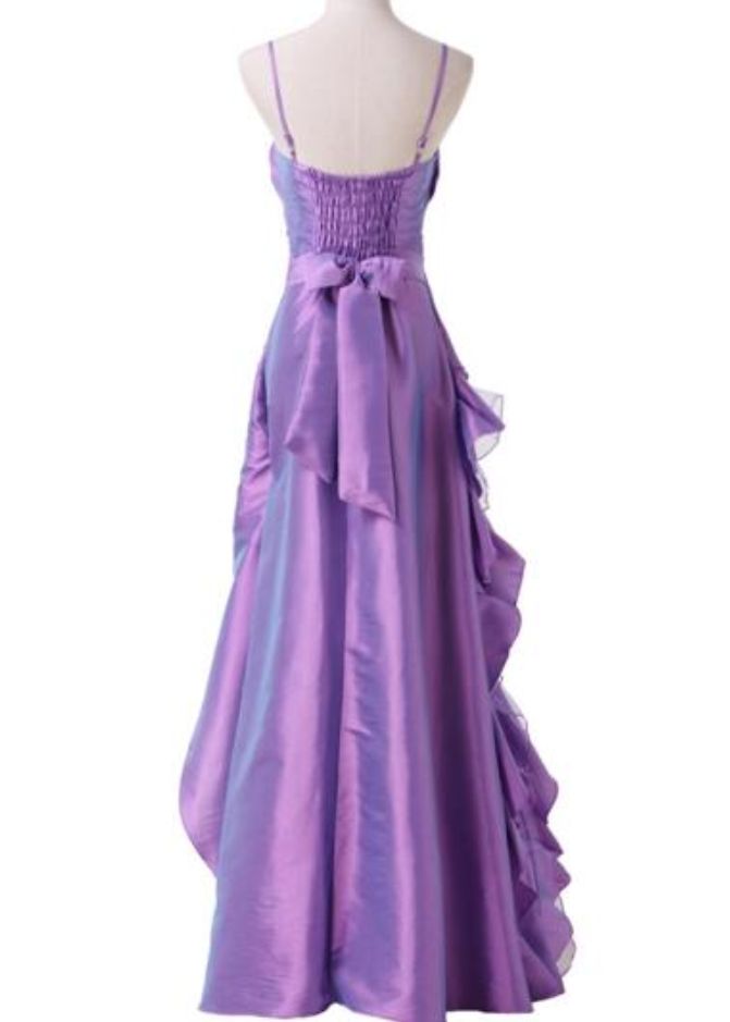 Dark Purple Retro Fashion Elegant Exquisite Beaded Spaghetti Strap Long Satin Lace Ball Gown Evening Dress nv3627