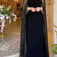 Black stylish elegant long sleeve exquisite Sequins long satin ball gown evening dress party dress nv2165