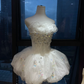 White Strapless Short Corset Formal Gown Glitter Tulle Crystal Chain Homecoming Dress  NV6954