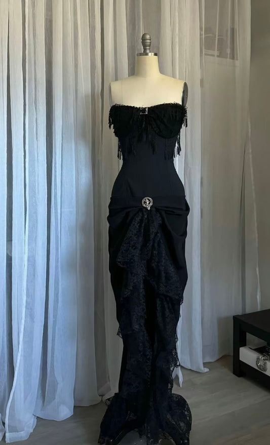 NiceVestidos-_Black delicate lace dress NV6034