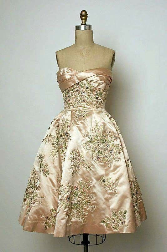 NiceVestidos-Pink exquisite floral short satin formal homecoming dress prom dress nv5476