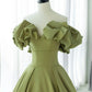 Grünes langes Ballkleid aus Satin in A-Linie, nv2164