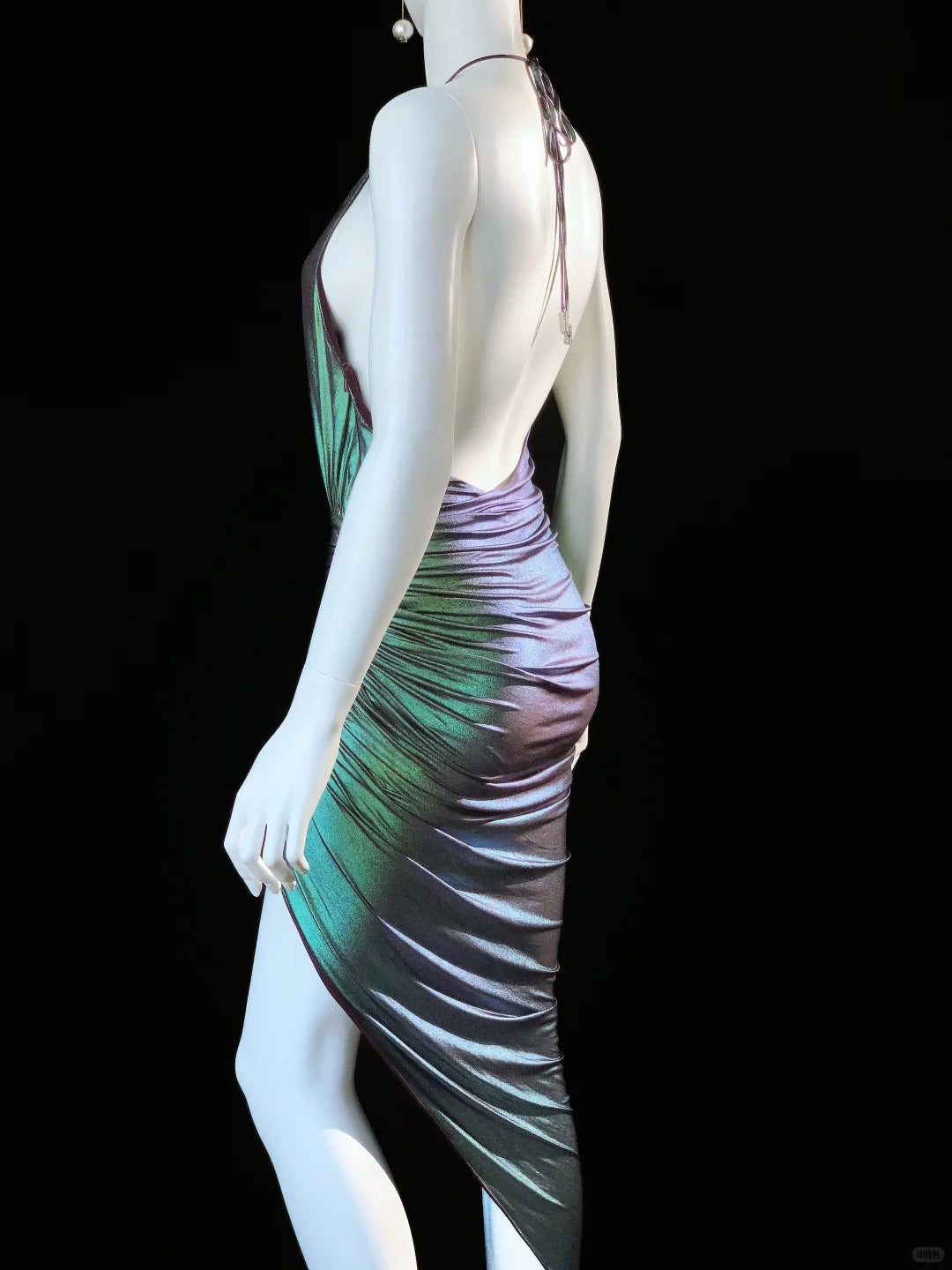 Robe de soirée courte en satin violet sarcelle brillant et charmante, tenue de bal sexy, robe de soirée nv5140