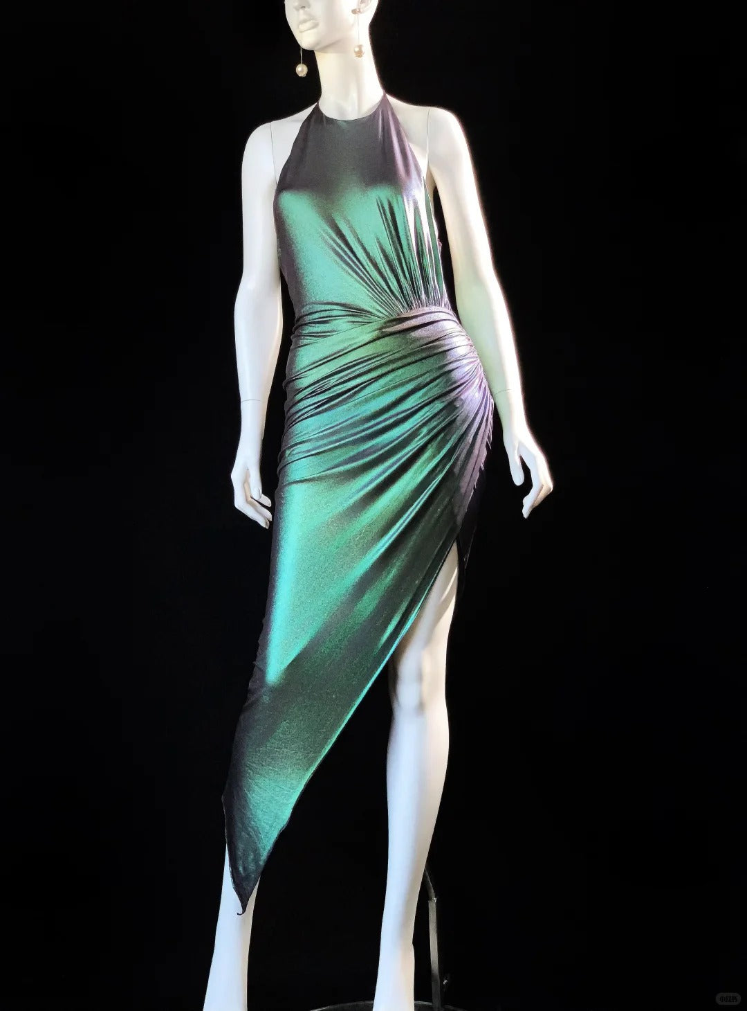 Robe de soirée courte en satin violet sarcelle brillant et charmante, tenue de bal sexy, robe de soirée nv5140