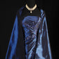 Navy Blue Gorgeous Shiny Vintage Fashion Off Shoulder Exquisite Beading Long Satin Elegant Ball Gown Party Dress Prom Dress nv3852