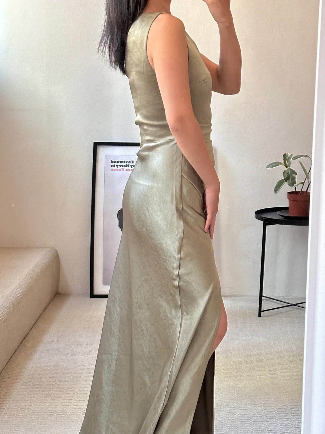 Green Elegant Romantic Fashion Long Satin Bridesmaid Dress Prom Dress Evening Dress Party Dress Graduation Dress Prom Dress Wedding Mother Dress nv4042