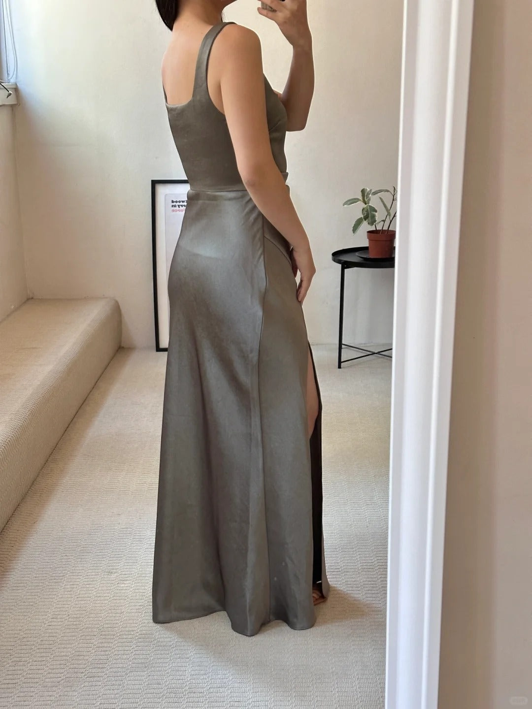 Green Elegant Romantic Fashion Long Satin Bridesmaid Dress Prom Dress Evening Dress Party Dress Graduation Dress Prom Dress Wedding Mother Dress nv4042