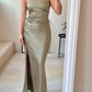Green Elegant Romantic Fashion Long Satin Bridesmaid Dress Prom Dress Evening Dress Party Dress Graduation Dress Prom Dress Wedding Mother Dress nv4042