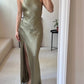 Green Elegant Romantic Fashion Long Satin Bridesmaid Dress Prom Dress Evening Dress Party Dress Graduation Dress Prom Dress Wedding Mother Dress nv4042
