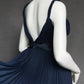 Navy blue short satin fashion pleated homecoming dress birthday dress nv5142