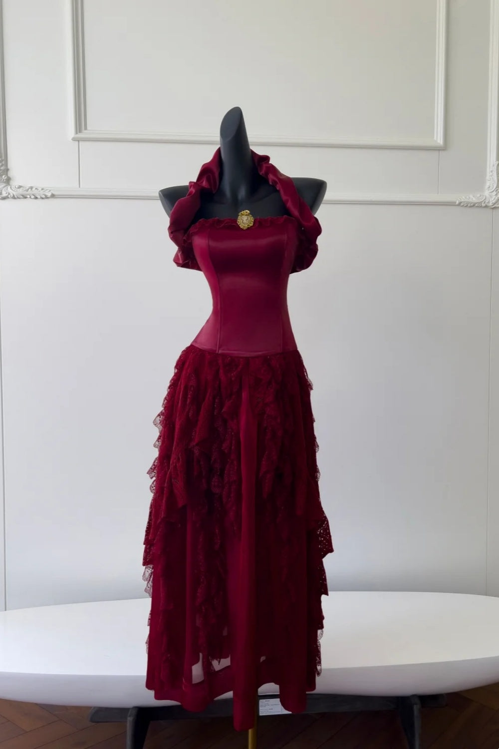 NiceVestidos-_Burgundy vintage dress NV6078