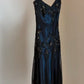 NiceVestidos--Navy Blue Vintage Elegant Exquisite Handmade Beaded Spaghetti Strap Beaded Chiffon Long Ball Gown prom dress Nv5606