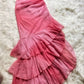 Rosa Hübsches Charmantes Fashion Tube Top Lange Rüschen Chiffon Ballkleid Abendkleid Partykleid nv3436