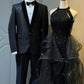 Black shiny long ball gown NV6624